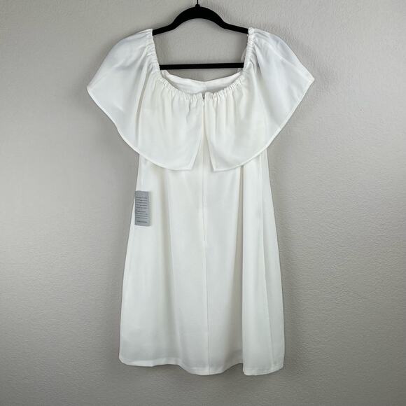 Charles Henry Ivory White Off the Shoulder Ruffle Mini Summer Dress Small NWT - Picture 12 of 12